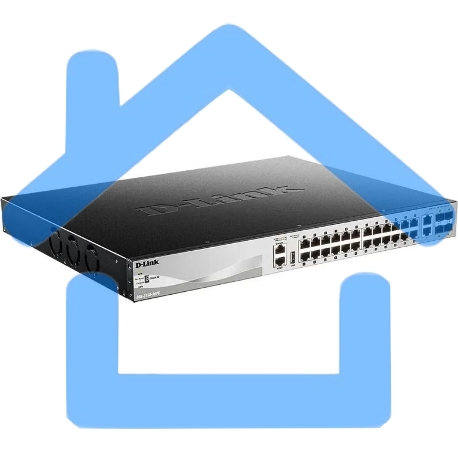 Коммутатор D-Link DGS-3130-30PS/B2A Управляемый L3 стекируемый коммутатор с 24 портами 10/100/1000Base-T, 2 портами 10Gbase-T и 4 портами 10Gbase-X SFP+ (24 порта PoE 802.3af/at, PoE-бюджет 370 Вт; 740 Вт с DPS-700)-1