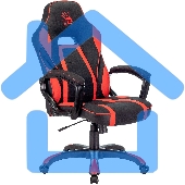 Кресло игровое A4TECH Bloody GC-250, на колесиках, искусственная кожа/ткань, черный/красный