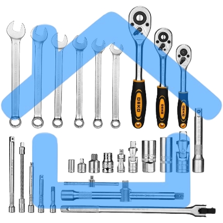 Набор инструментов для дома и авто в кейсе DEKO DKMT213-3