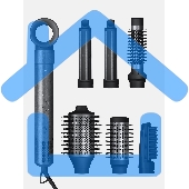 Фен-щетка с ионизацией Tuvio HBI1412, 7 насадок, сумка для хранения, т емный металлик
