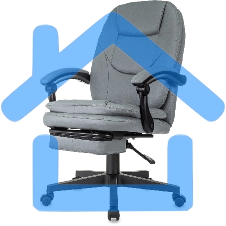 Кресло руководителя Бюрократ CH-868N-BF серый, эко.кожа, крестов. пластик, подст. для ног-19