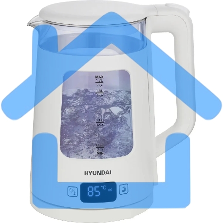 Чайник электрический Hyundai HYK-G9407 1.7л. 2200Вт белый корпус: стекло