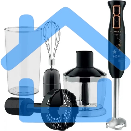 Блендер погружной Scarlett Золотая коллекция SC-HB42M45 800Вт черный/золотистый