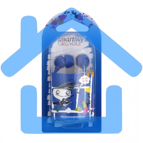 Внутриканальные наушники Smartbuy® COLOR TREND, синие (арт. SBE-3400)/320-1
