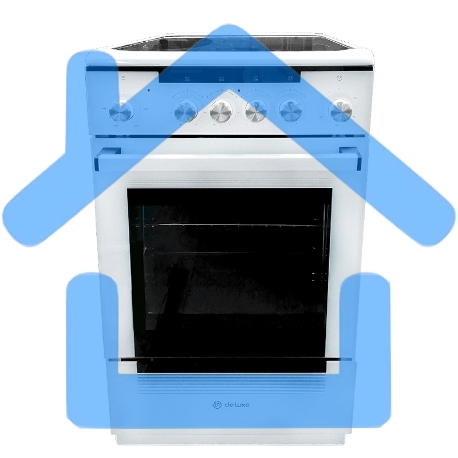 Плита электрическая De Luxe 506004.13ЭС белый, конфорок 4 электрических (стеклокерамика), духовка 60 л, 50 см x 87 см x 60 см