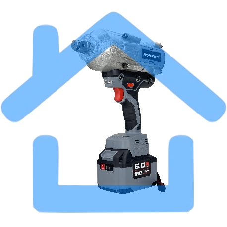 Аккумуляторный гайковерт бесщеточный ударный ProfiPower T-2000N (Li-ion-1шт, 6.0А·ч, 2000Нм, адаптер переходника, З/У, в кейсе)