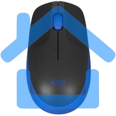 Мышь беспроводная Logitech M190 черный/синий, 1000 dpi, радиоканал, USB, кнопки - 3