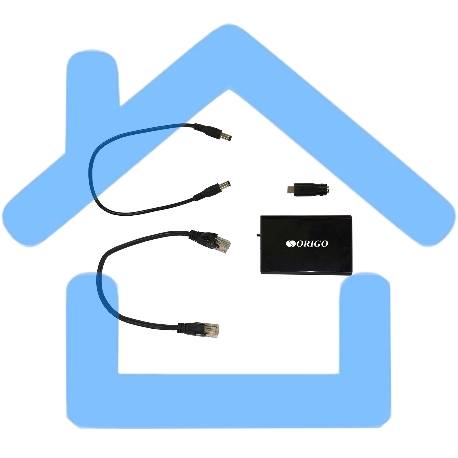 PoE-сплиттер ORIGO OPE301GS/A1A 802.3af/at, 1x1000Base-T PoE In, 1x1000Base-T, выход: 5/9/12В DC-9