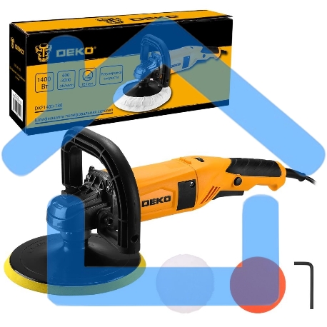 Шлифмашина полировальная сетевая DEKO DKP1400-180, 180мм, 1400 Вт-2