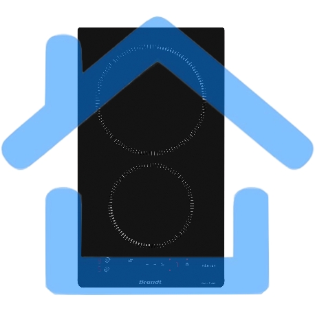 Варочная поверхность Brandt BPI1621UB, индукционная, домино, 2 варочных зоны, 10 уровней мощности, индикация остаточного тепла, таймер, Ultraboost, черный