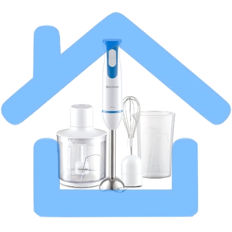 Блендер погружной Blackton Bt HB401S белый-голубой, блендер+миксер+измельчитель Мощность:800 Вт