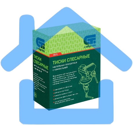 Тиски СИБРТЕХ 18672слесарные настольные поворотные ширина рабочихгубок 65мм наковальня-1