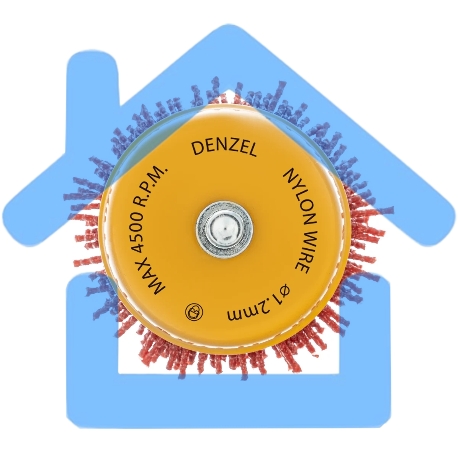 Щетка для дрели Denzel 65 мм, чашка, со шпилькой, нейлоновая щетина-8