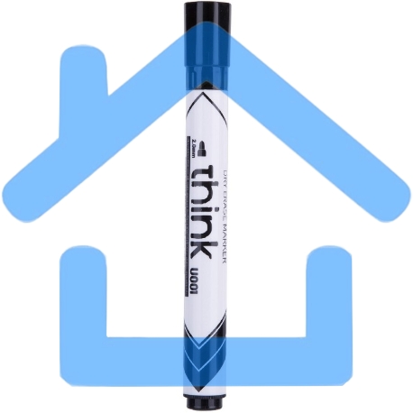 Маркер для досок Deli EU00120 Think, круглый пишущий наконечник, 2мм, черный-2