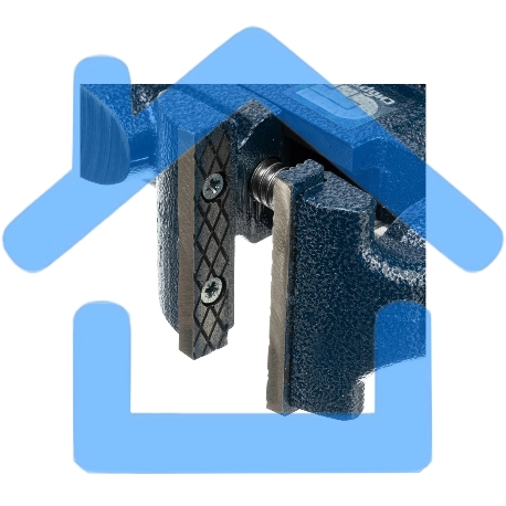 Тиски СИБРТЕХ 18672слесарные настольные поворотные ширина рабочихгубок 65мм наковальня-5