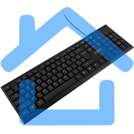 Клавиатура CBR KB 105 USB, 104 кл., офисн., 2,0 м, Русская раскладка синего цвета-2