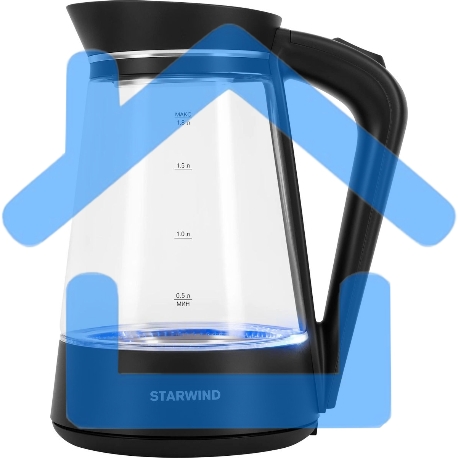 Чайник электрический Starwind SKG2116 1.8л. 1700Вт черный/прозрачный корпус: стекло-8
