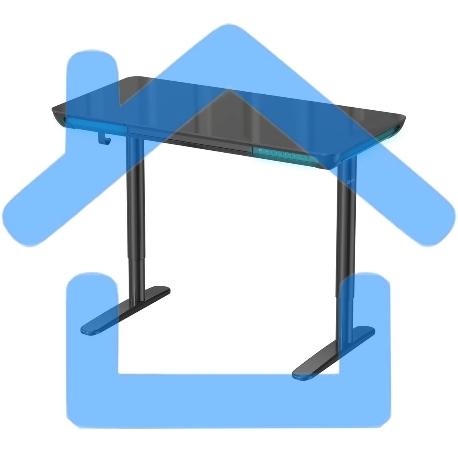 Стол для компьютера Cactus CS-EGD-BK-LED столешница закаленное стекло, черный, каркас черный