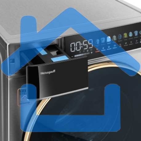Стирально-сушильная машина Weissgauff WMD 58411 Direct Drive Inverter Premium Steam Steel (433418) нержавеющая сталь, фронтальная загрузка 11 кг, 1400 об/мин, класс: В-13