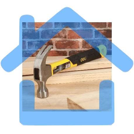 Молоток-гвоздодер Deli DL5002 500 гр Фибергласовая рукоять.-2