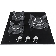 Встраиваемые газовые панели Weissgauff HGG 451 BGh, 45x51 см, газовая, закаленное стекло, независимая, электроподжиг, газ-контроль, чугунные решетки, в комплекте - подставка WOK, черная
