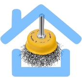 Щетка для дрели Denzel 50 мм, чашка, со шпилькой, нержавеющая витая проволока