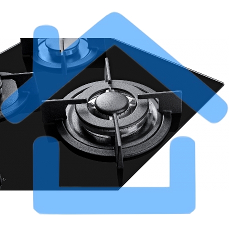 Встраиваемые газовые панели Weissgauff HGG 451 BGh, 45x51 см, газовая, закаленное стекло, независимая, электроподжиг, газ-контроль, чугунные решетки, в комплекте - подставка WOK, черная-2