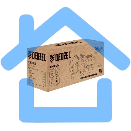 Тиски слесарные Denzel BVH-200, 200 мм, поворотные, стальная направляющая, с наковальней-1