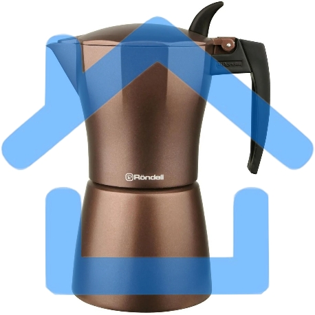 Кофеварка гейзерная Rondell Kortado RDA-399, 0.45л, алюминий, коричневый-3