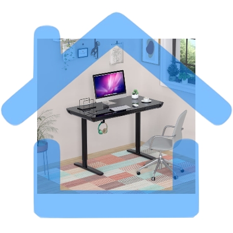 Стол для компьютера Cactus CS-EGD-BK-LED столешница закаленное стекло, черный, каркас черный-11