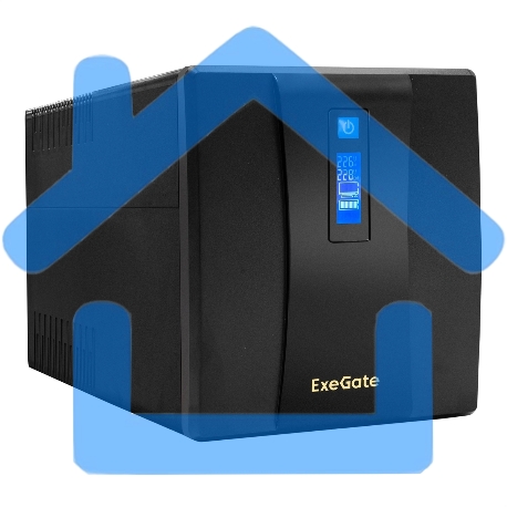 Источник бесперебойного питания ExeGate SpecialPro Smart LLB-1200.LCD.AVR.4SH 1200VA/750W, LCD, AVR, 4*Schuko, черный