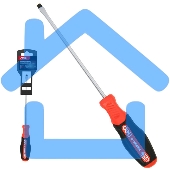 Шлицевая отвертка DELI DL3441 SL3x100мм сталь S2, матовый стержень, двухкомпонентная прорезиненная рукоять