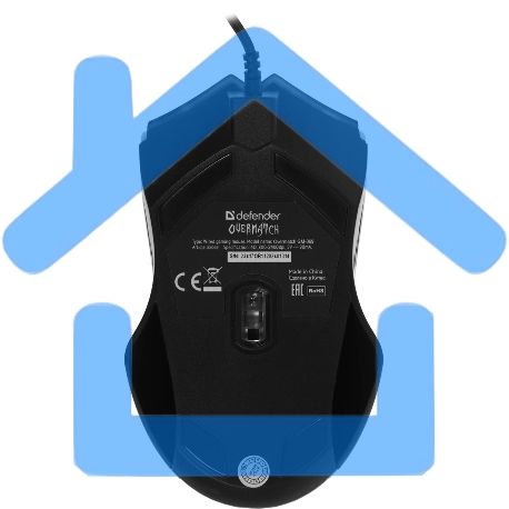 Мышь проводная Defender Overmatch GM-069 черный, 2400 dpi, USB, кнопки - 4-25