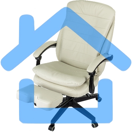 Кресло руководителя Бюрократ T-9950MSG-F слоновая кость эко.кожа, крестов. пластик подст. для ног-28