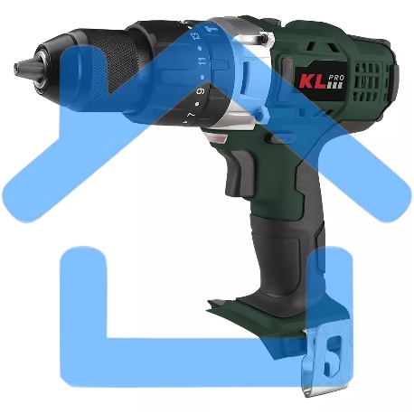 Профессиональный ударный шуруповерт KLPRO KLDM18-00 (18В, без ЗУ и АКБ, 40Нм, 2 скорости, 16-ступений к/м, подсветка,в кейсе)