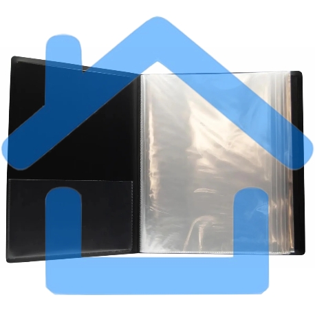 Папка с 60 прозрачными вкладками Silwerhof Perlen 292961-74 A4 1мм, карман синий металлик-1