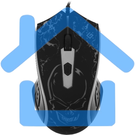 Мышь проводная Defender Overmatch GM-069 черный, 2400 dpi, USB, кнопки - 4-15