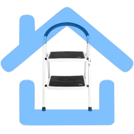 Стремянка стальная двухступенчатая Deli DL509012 макс.высота 460мм, до 150кг, ступени 360x270мм-2