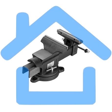 Тиски слесарные Denzel BVH-200, 200 мм, поворотные, стальная направляющая, с наковальней-8