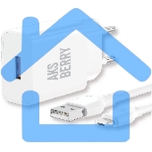 Сетевое зарядное устройство AKSBERRY (6972969383071) T42 QC3.0 + кабель MicroUSB, белый