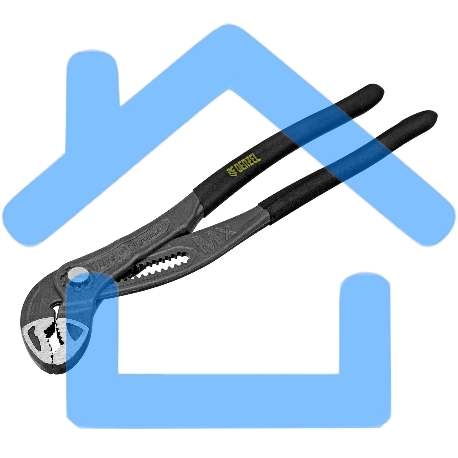 Клещи переставные Denzel кнопочный механизм, обливные рукоятки, 300 мм