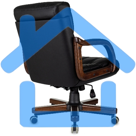 Кресло руководителя Бюрократ T-9932W-LOW-Eco черный, эко.кожа, низк.спин. крестов. металл/дерево-8