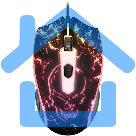 Мышь проводная Defender Overmatch GM-069 черный, 2400 dpi, USB, кнопки - 4-5