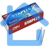 Скобы для степлера 26/6 Deli E39704 оцинкованные кор.карт. (упаковка: 5000шт.)