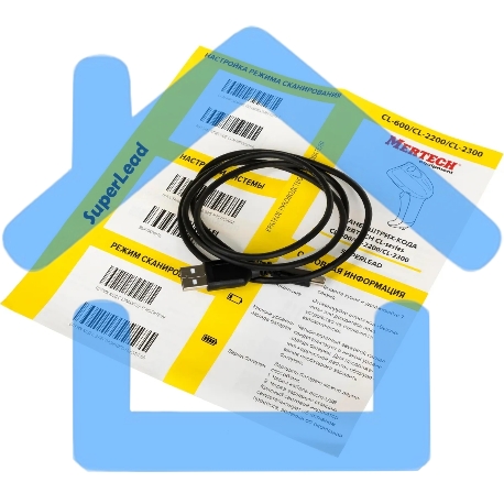 Сканер штрих-кода ручной Mertech CL-610 P2D 1D/2D имидж, беспроводной, 100 скан/сек, USB-HID; USB-COM - эмуляция; RS-232 - эмуляция; Bluetooth - BLE 5.0, черный-8