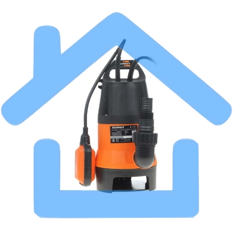 Насос дренажный PATRIOT F 400 (NEW) 315302405 Мощн. - 400 Вт, напр. - 220 В, макс.производит. - 8000 л/час, макс. глуб. погруж. - 5 м., макс. выс.подъема- 5 м., корпус - пластик.