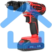 Дрель-шуруповерт Edon UAD-21A, Аккумуляторная, 21В, 2 АКБ, Кейс