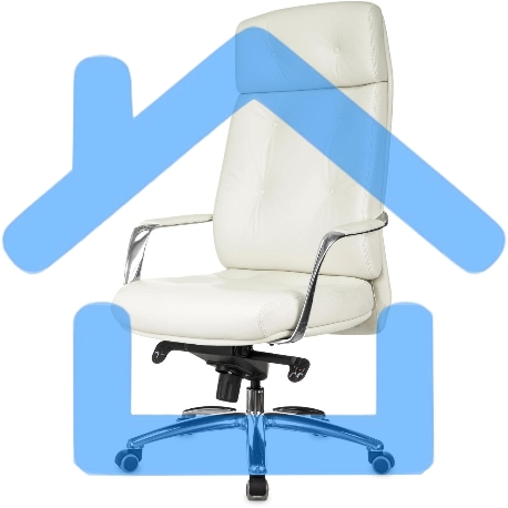 Кресло руководителя Бюрократ _DAO/WHITE белый, кожа, крестовина алюминий-14