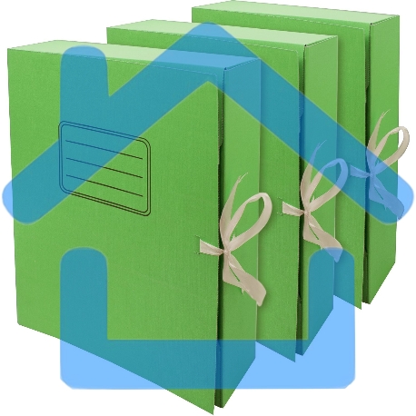 Папка архивная 2 завязки Silwerhof микрогофрокартон корешок 75мм A4 зеленый (упак.:3шт)