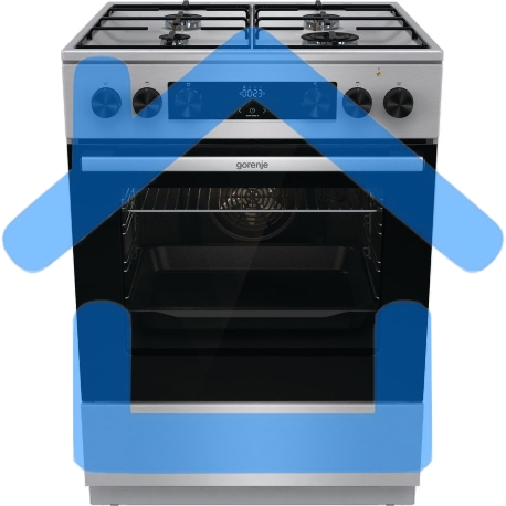 Плита комбинированная Gorenje GKS6C70XJ серый, конфорок 4 газовых, духовка 71 л, 60 см x 85 см x 60 см